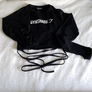 Black Gymshark Longsleeve Crop Top